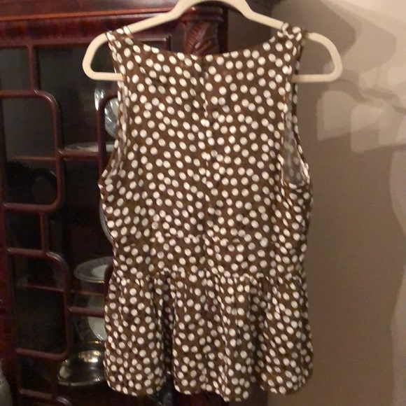 J. Crew top Brown/cream polka Viscose NWT size 6 - Picture 3 of 3
